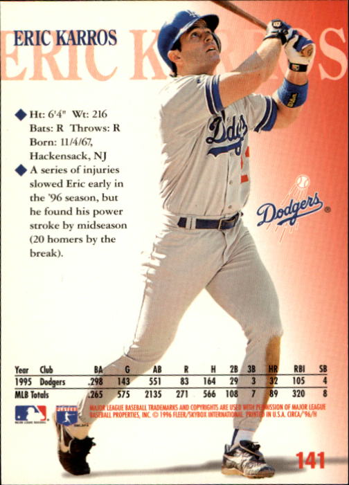1996 Circa (Fleer/Skybox) Baseball "Main Set" Cards #1 to #200 Rookies and Vets - Picture 273 of 381
