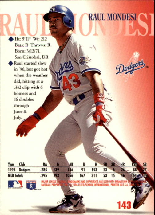 1996 Circa (Fleer/Skybox) Baseball "Main Set" Cards #1 to #200 Rookies and Vets - Picture 277 of 381