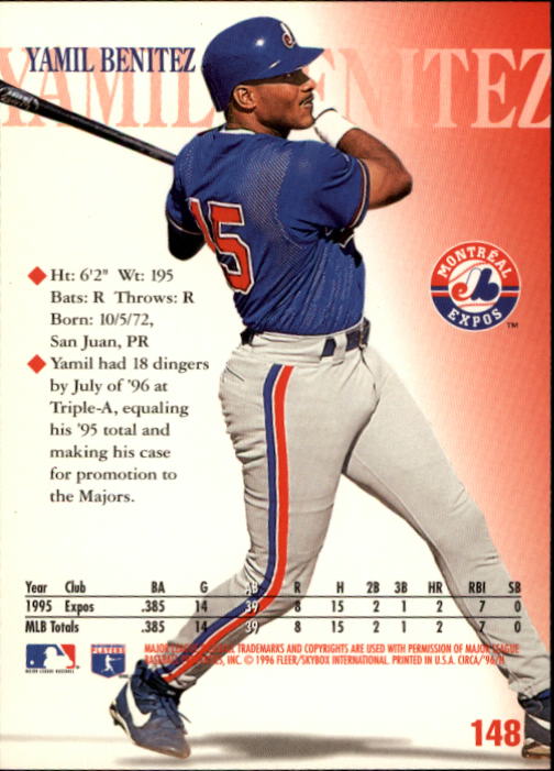 1996 Circa (Fleer/Skybox) Baseball "Main Set" Cards #1 to #200 Rookies and Vets - Picture 287 of 381