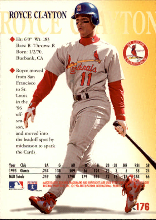 1996 Circa (Fleer/Skybox) Baseball "Main Set" Cards #1 to #200 Rookies and Vets - Picture 335 of 381