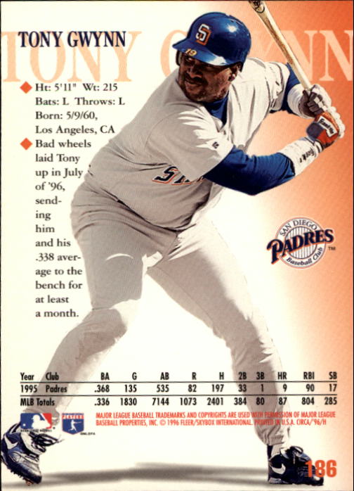1996 Circa (Fleer/Skybox) Baseball "Main Set" Cards #1 to #200 Rookies and Vets - Picture 353 of 381