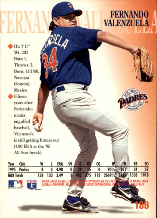 1996 Circa (Fleer/Skybox) Baseball "Main Set" Cards #1 to #200 Rookies and Vets - Picture 359 of 381