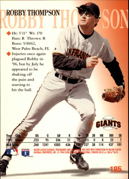 1996 Circa (Fleer/Skybox) Baseball "Main Set" Cards #1 to #200 Rookies and Vets - Picture 371 of 381