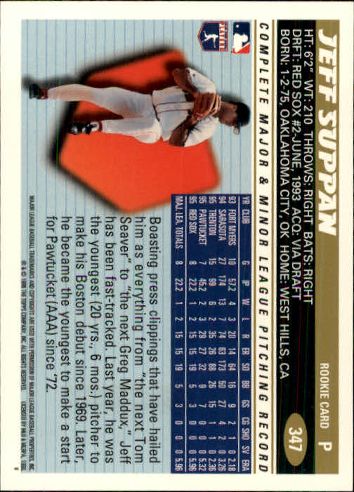 B1937- 1996 Topps Baseball Cards 251-440 +Inserts -You Pick- 10+ FREE US SHIP - Picture 195 of 417