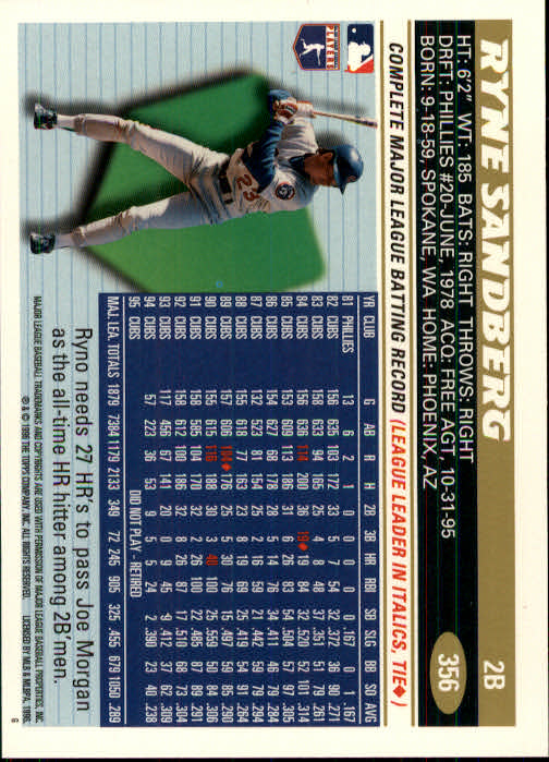 B1937- 1996 Topps Baseball Cards 251-440 +Inserts -You Pick- 10+ FREE US SHIP - Picture 213 of 417