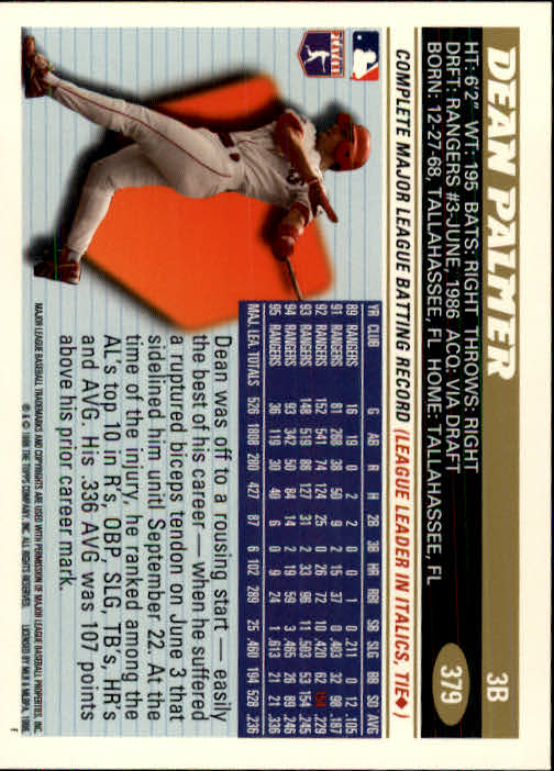 B1937- 1996 Topps Baseball Cards 251-440 +Inserts -You Pick- 10+ FREE US SHIP - Picture 259 of 417