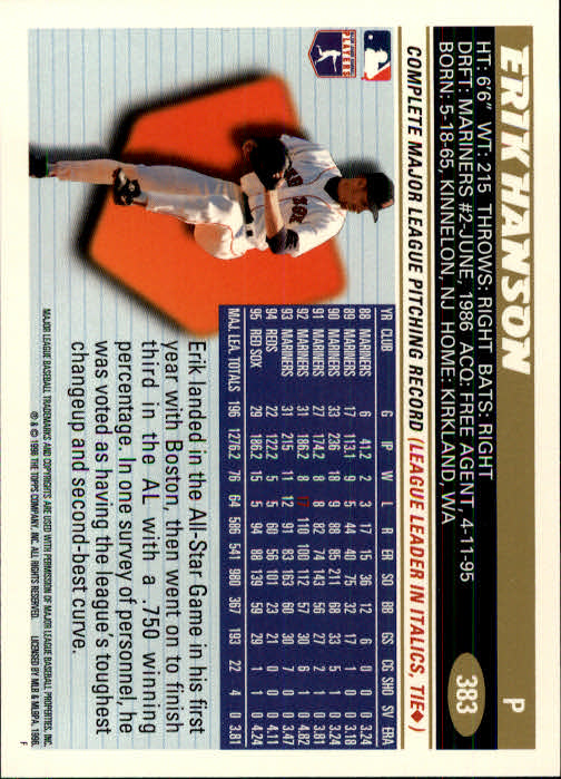 B1937- 1996 Topps Baseball Cards 251-440 +Inserts -You Pick- 10+ FREE US SHIP - Picture 267 of 417