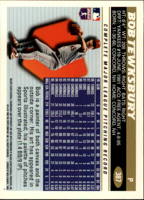 B1937- 1996 Topps Baseball Cards 251-440 +Inserts -You Pick- 10+ FREE US SHIP - Picture 275 of 417
