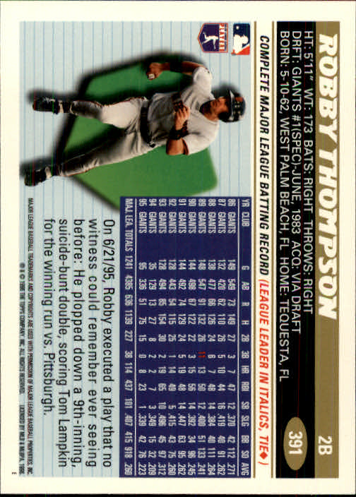 B1937- 1996 Topps Baseball Cards 251-440 +Inserts -You Pick- 10+ FREE US SHIP - Picture 283 of 417