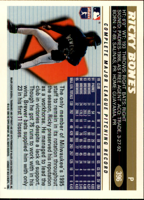 B1937- 1996 Topps Baseball Cards 251-440 +Inserts -You Pick- 10+ FREE US SHIP - Picture 293 of 417