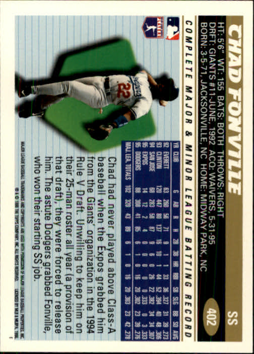 B1937- 1996 Topps Baseball Cards 251-440 +Inserts -You Pick- 10+ FREE US SHIP - Picture 305 of 417
