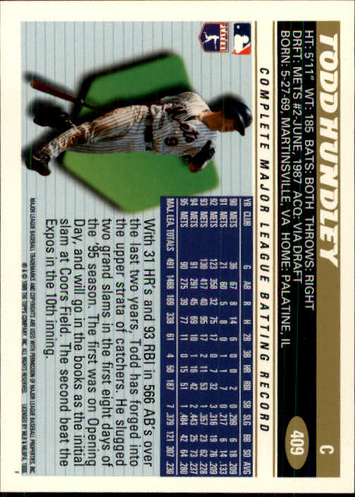 B1937- 1996 Topps Baseball Cards 251-440 +Inserts -You Pick- 10+ FREE US SHIP - Picture 319 of 417