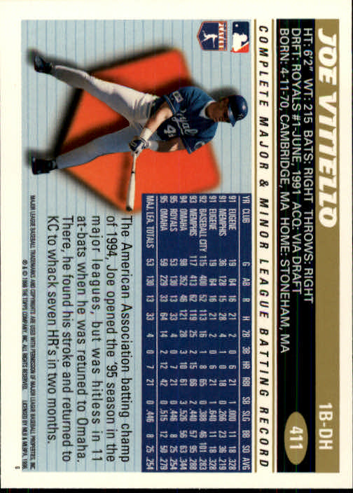 B1937- 1996 Topps Baseball Cards 251-440 +Inserts -You Pick- 10+ FREE US SHIP - Picture 323 of 417