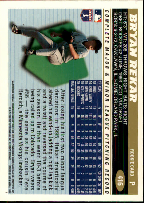 B1937- 1996 Topps Baseball Cards 251-440 +Inserts -You Pick- 10+ FREE US SHIP - Picture 333 of 417