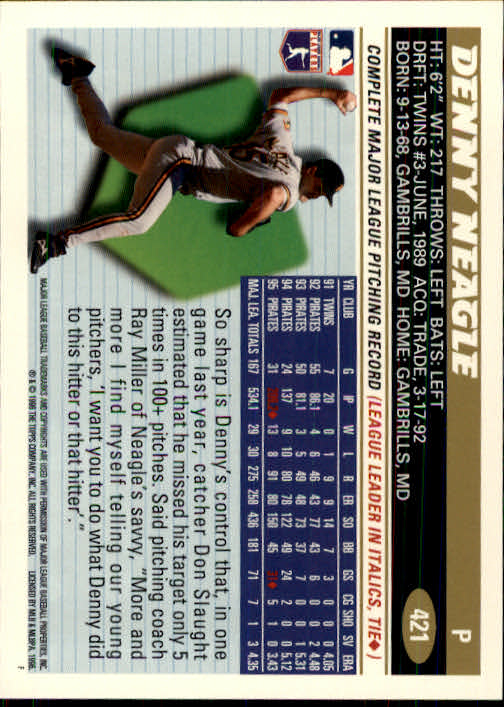 B1937- 1996 Topps Baseball Cards 251-440 +Inserts -You Pick- 10+ FREE US SHIP - Picture 343 of 417