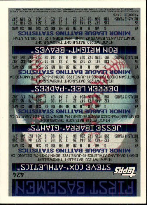 B1937- 1996 Topps Baseball Cards 251-440 +Inserts -You Pick- 10+ FREE US SHIP - Picture 349 of 417