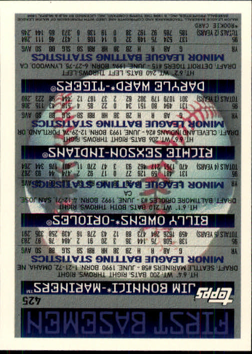 B1937- 1996 Topps Baseball Cards 251-440 +Inserts -You Pick- 10+ FREE US SHIP - Picture 351 of 417
