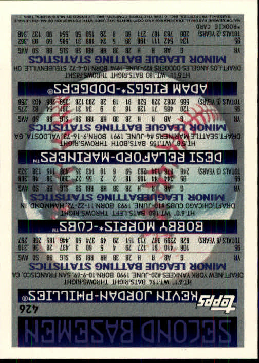 B1937- 1996 Topps Baseball Cards 251-440 +Inserts -You Pick- 10+ FREE US SHIP - Picture 353 of 417
