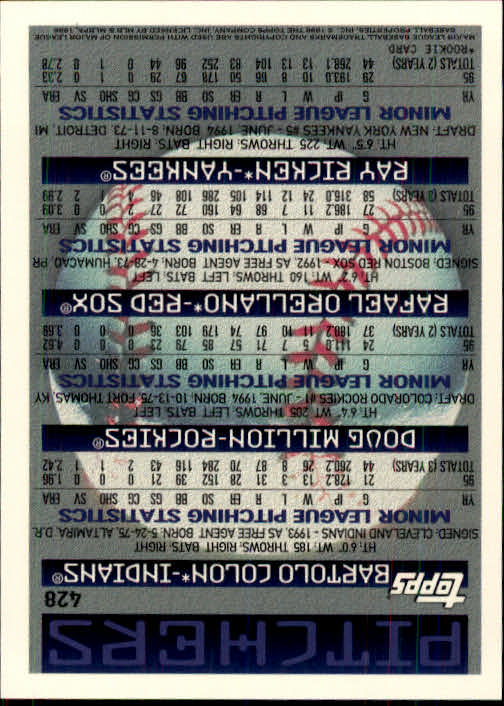 B1937- 1996 Topps Baseball Cards 251-440 +Inserts -You Pick- 10+ FREE US SHIP - Picture 357 of 417