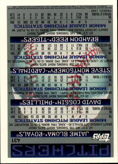 B1937- 1996 Topps Baseball Cards 251-440 +Inserts -You Pick- 10+ FREE US SHIP - Picture 363 of 417