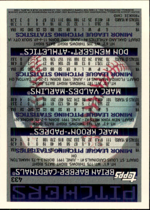 B1937- 1996 Topps Baseball Cards 251-440 +Inserts -You Pick- 10+ FREE US SHIP - Picture 367 of 417