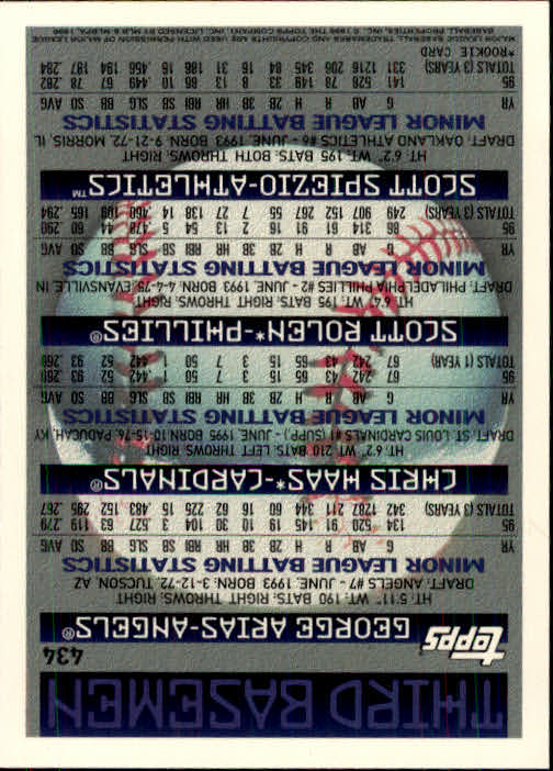 B1937- 1996 Topps Baseball Cards 251-440 +Inserts -You Pick- 10+ FREE US SHIP - Picture 369 of 417