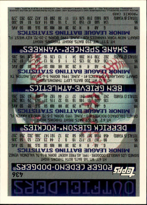 B1937- 1996 Topps Baseball Cards 251-440 +Inserts -You Pick- 10+ FREE US SHIP - Picture 373 of 417