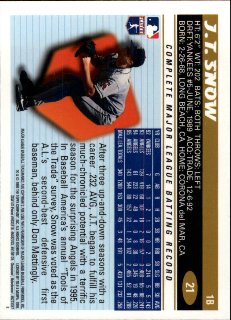 A7705- 1996 Topps Chrome Baseball Card #s 1-165 -You Pick- 15+ FREE US SHIP