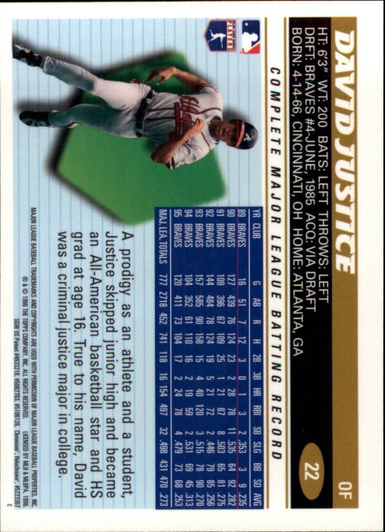 A7705- 1996 Topps Chrome Baseball Card #s 1-165 -You Pick- 15+ FREE US SHIP