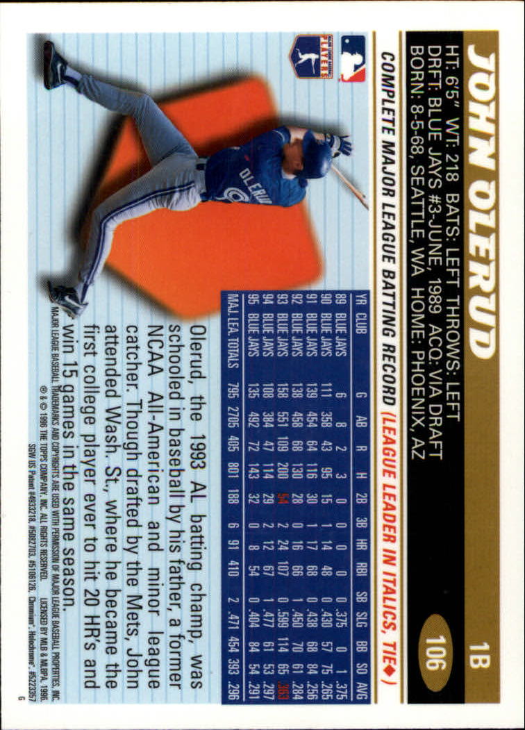 A7705- 1996 Topps Chrome Baseball Card #s 1-165 -You Pick- 15+ FREE US SHIP