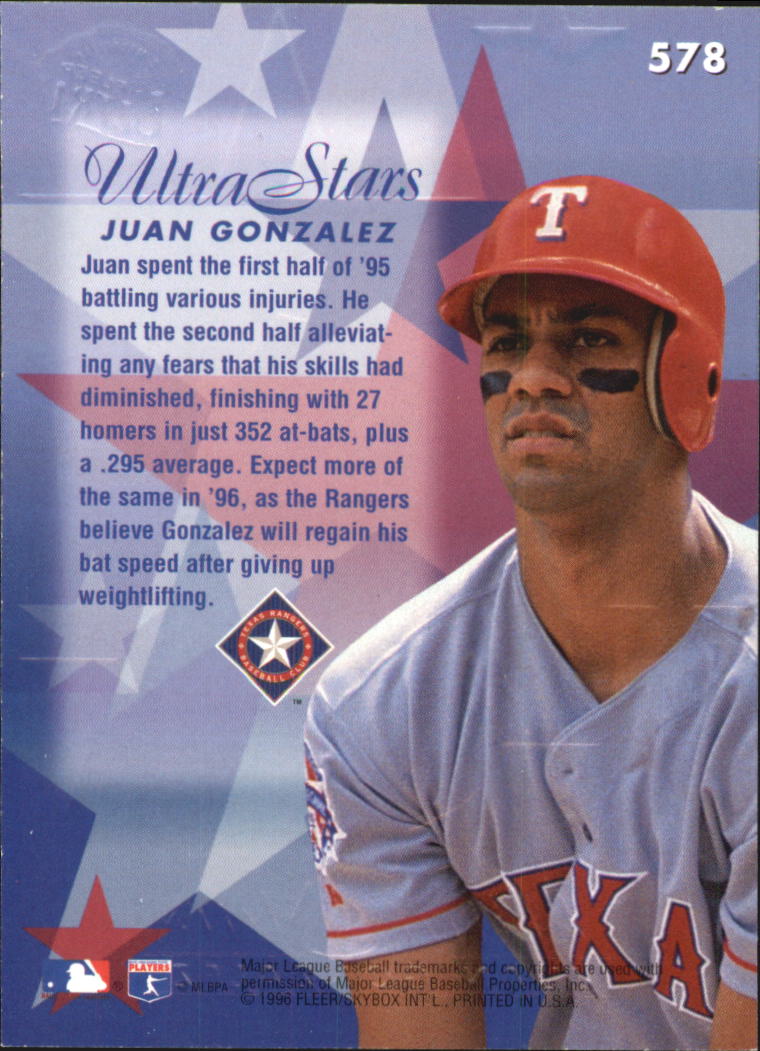 1996 Ultra (Fleer) Baseball "Gold Medallion" Parallel Cards - Picture 335 of 347