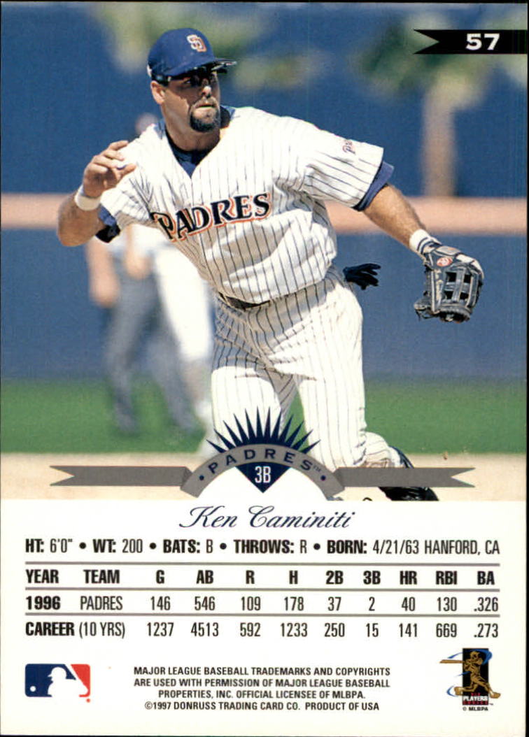 1997 Leaf Baseball "Main Set" Cards #1 to #200 - Picture 115 of 399