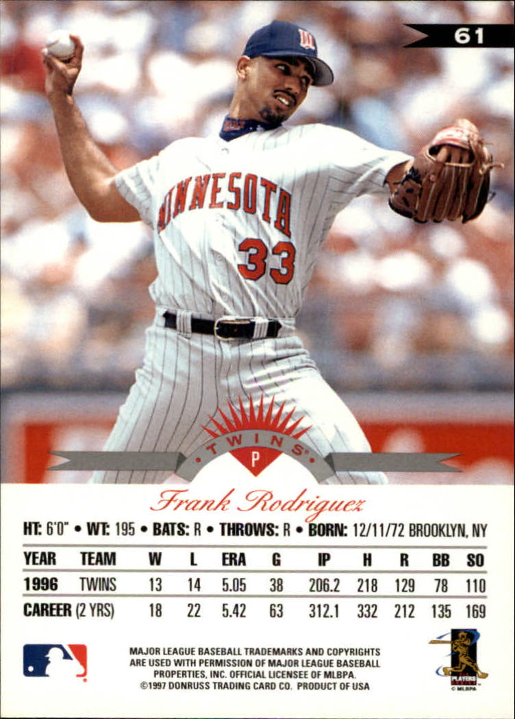 1997 Leaf Baseball "Main Set" Cards #1 to #200 - Picture 123 of 399