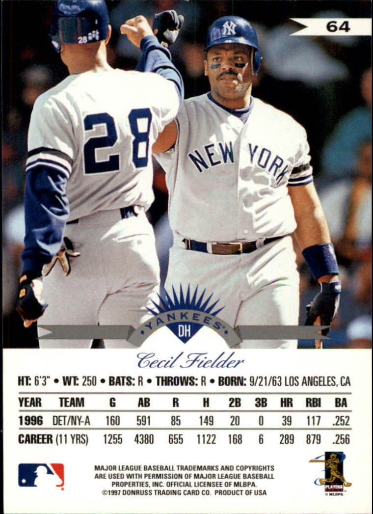 1997 Leaf Baseball "Main Set" Cards #1 to #200 - Picture 129 of 399
