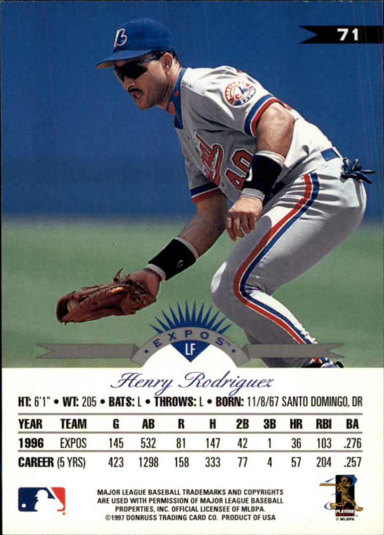 1997 Leaf Baseball "Main Set" Cards #1 to #200 - Picture 143 of 399