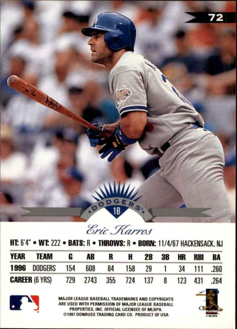 1997 Leaf Baseball "Main Set" Cards #1 to #200 - Picture 145 of 399