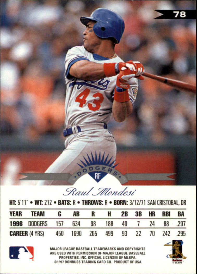 1997 Leaf Baseball "Main Set" Cards #1 to #200 - Picture 157 of 399