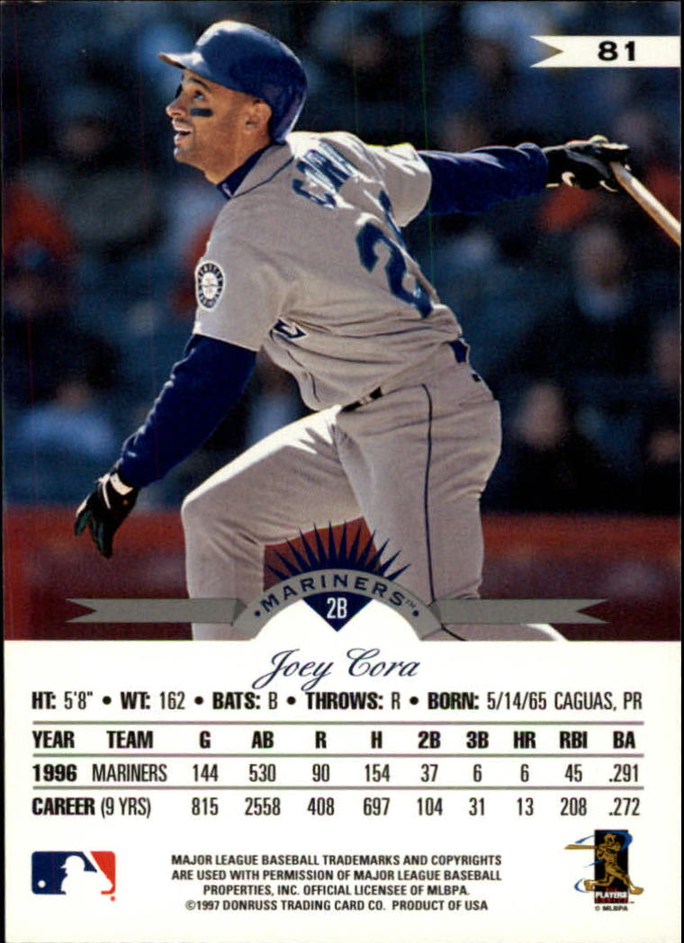 1997 Leaf Baseball "Main Set" Cards #1 to #200 - Picture 163 of 399
