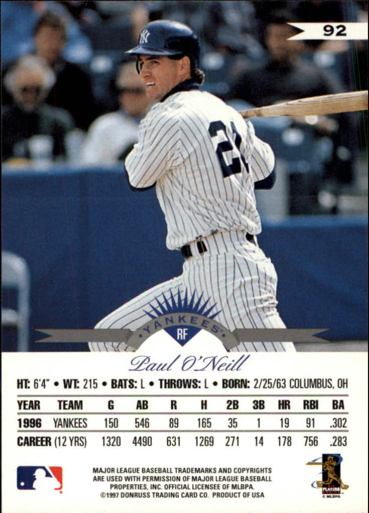 1997 Leaf Baseball "Main Set" Cards #1 to #200 - Picture 185 of 399