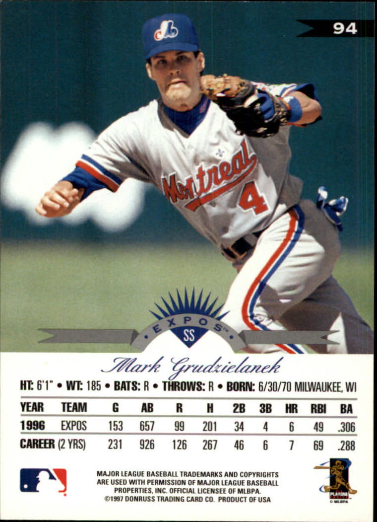 1997 Leaf Baseball "Main Set" Cards #1 to #200 - Picture 189 of 399