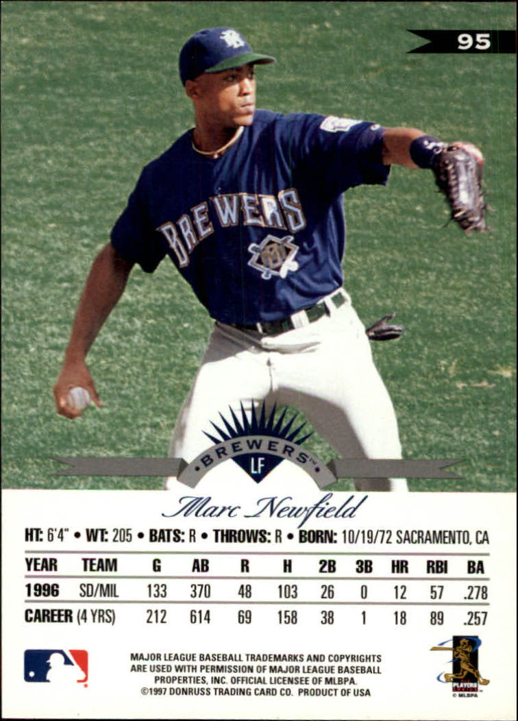 1997 Leaf Baseball "Main Set" Cards #1 to #200 - Picture 191 of 399