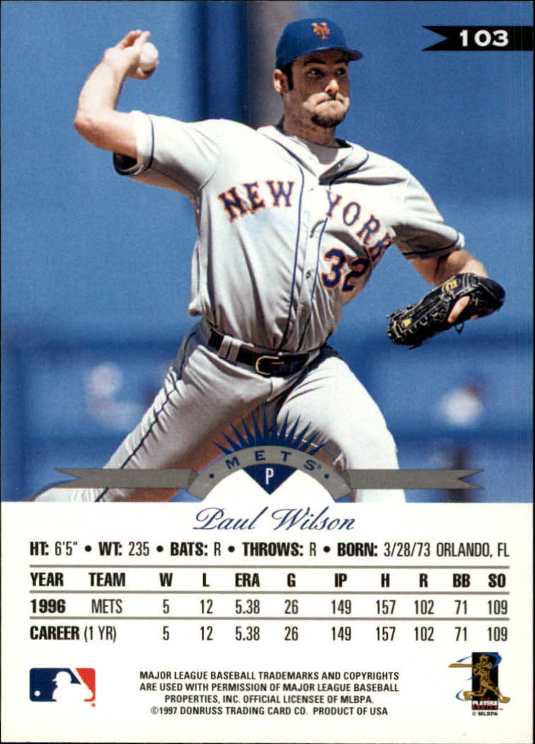 1997 Leaf Baseball "Main Set" Cards #1 to #200 - Picture 207 of 399