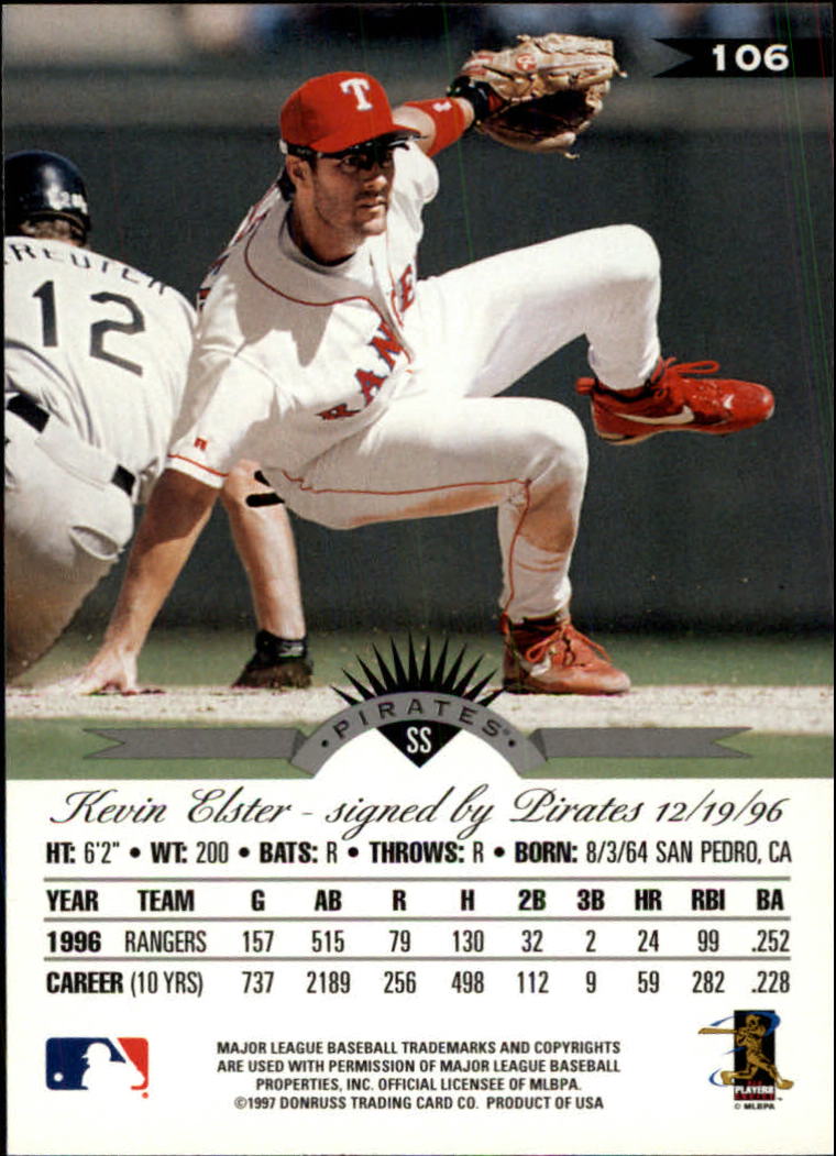 1997 Leaf Baseball "Main Set" Cards #1 to #200 - Picture 213 of 399