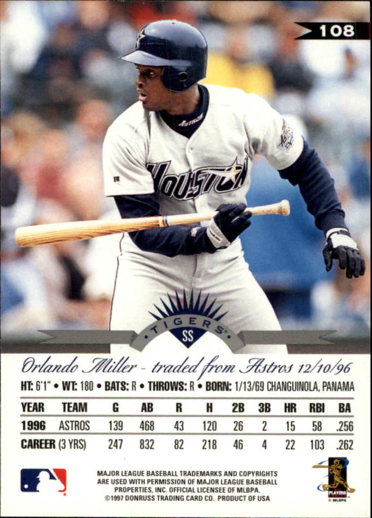 1997 Leaf Baseball "Main Set" Cards #1 to #200 - Picture 217 of 399