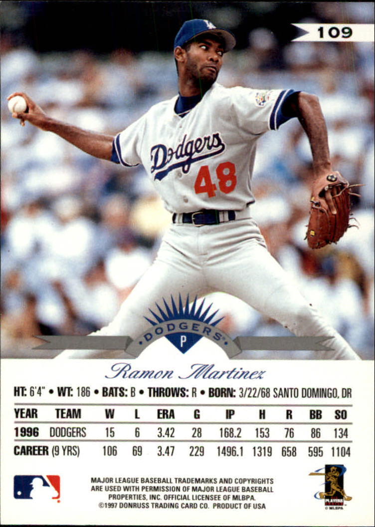 1997 Leaf Baseball "Main Set" Cards #1 to #200 - Picture 219 of 399