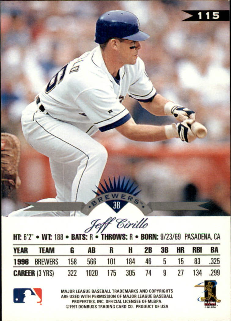 1997 Leaf Baseball "Main Set" Cards #1 to #200 - Picture 231 of 399
