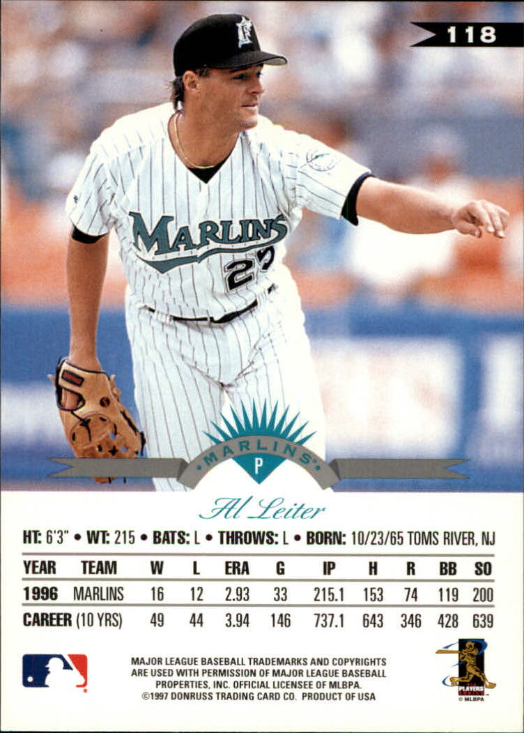 1997 Leaf Baseball "Main Set" Cards #1 to #200 - Picture 237 of 399