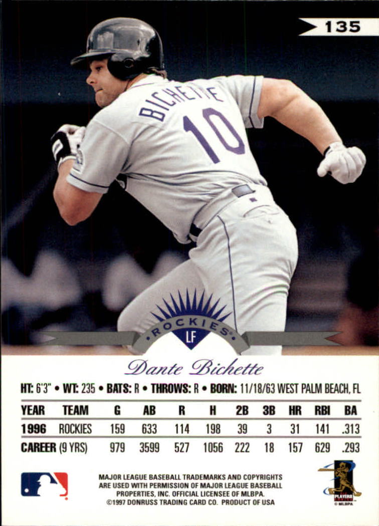 1997 Leaf Baseball "Main Set" Cards #1 to #200 - Picture 271 of 399