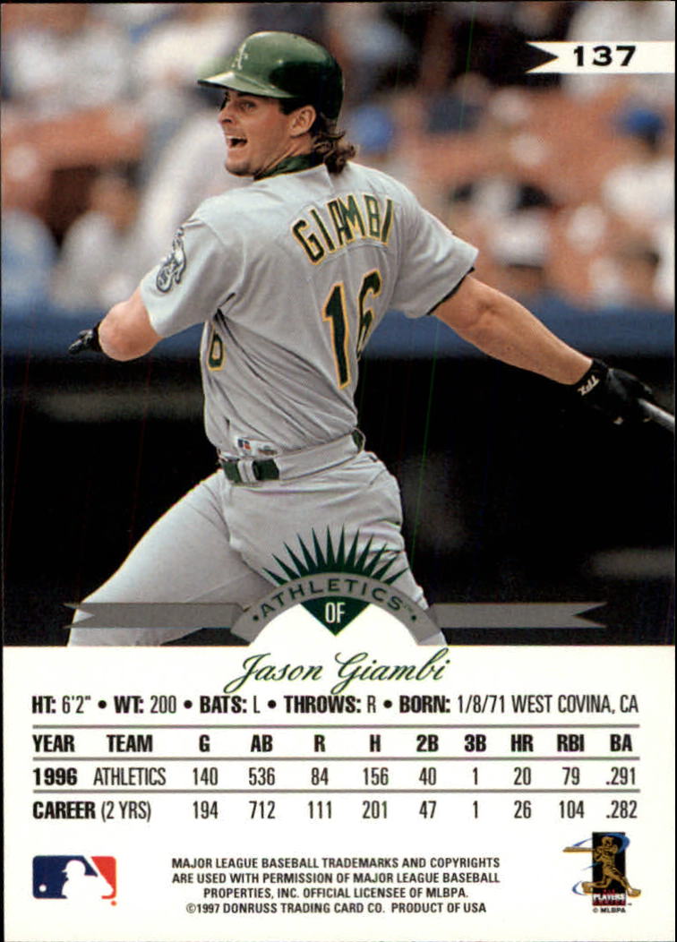 1997 Leaf Baseball "Main Set" Cards #1 to #200 - Picture 275 of 399