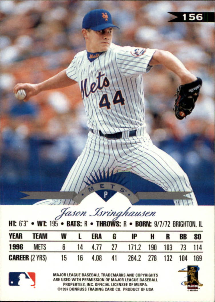 1997 Leaf Baseball "Main Set" Cards #1 to #200 - Picture 313 of 399